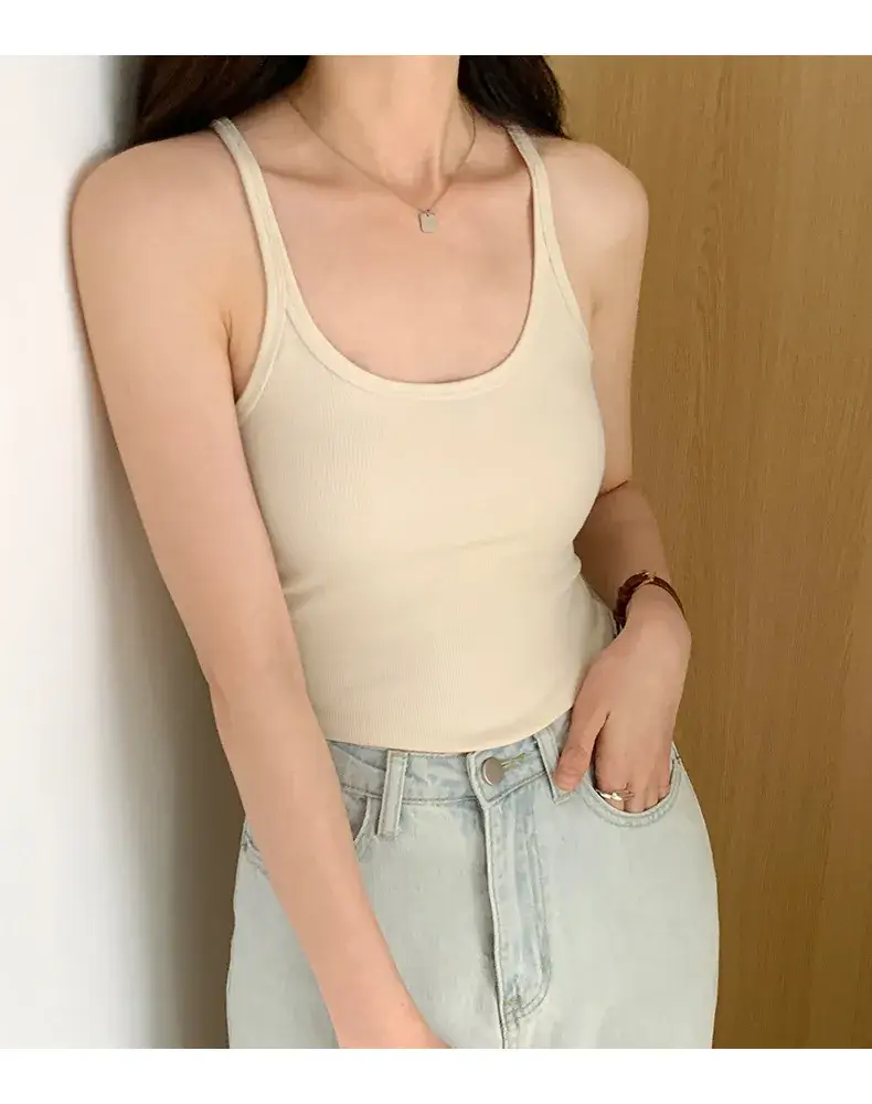 Sexy Spice Girl Threaded Vest Slim Fit 2023 Summer — feature 6