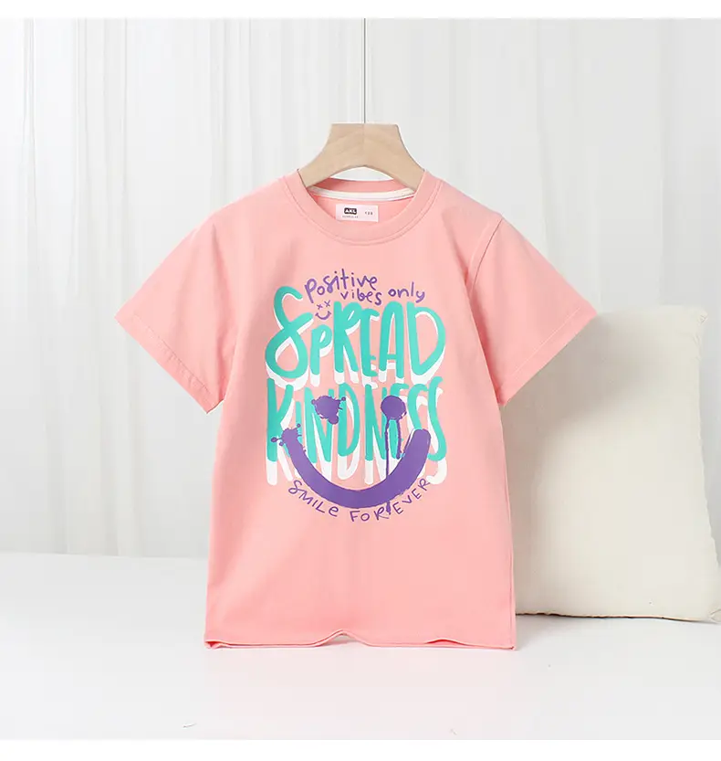 Korean Style Girls White Printed Short Sleeve T-Shirt Yellow Shorts Set — feature 38