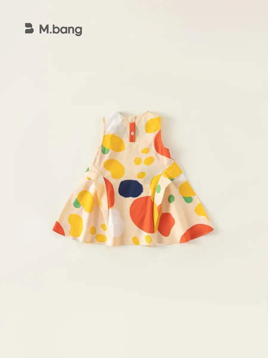 Girls Sleeveless Asymmetrical Graffiti Dress Summer - Image 5