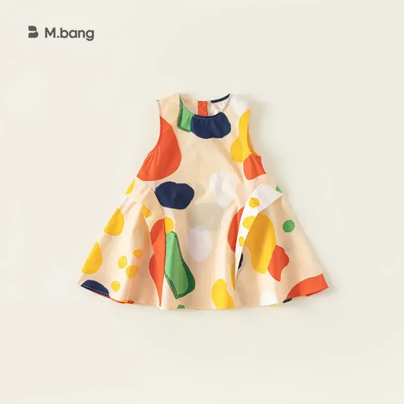 Girls Sleeveless Asymmetrical Graffiti Dress Summer - Image 2