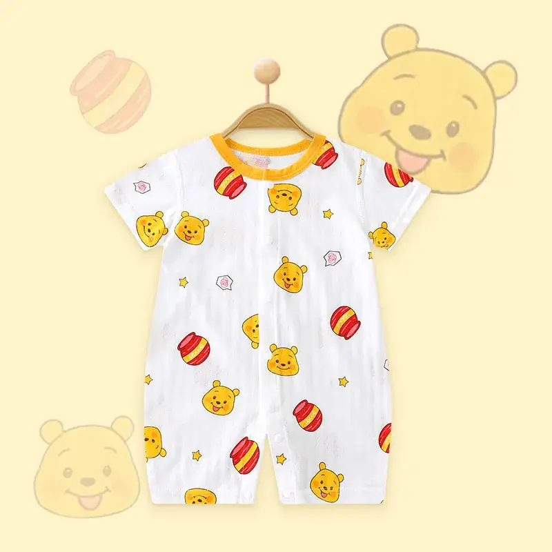 Baby Cotton Jumpsuit White Floral Summer Pajamas