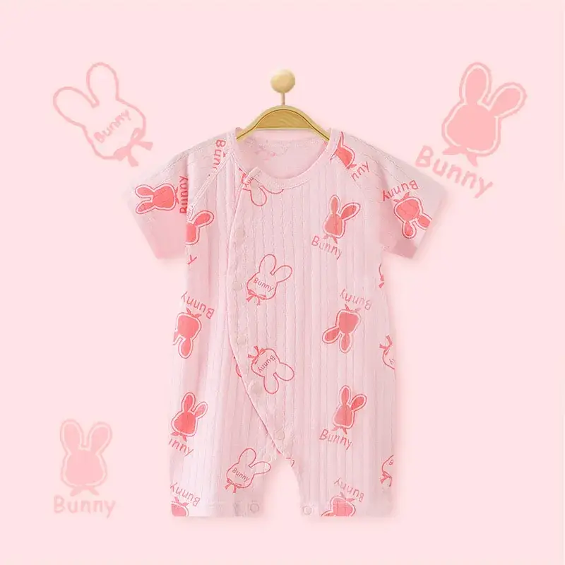 Baby Cotton Jumpsuit White Floral Summer Pajamas