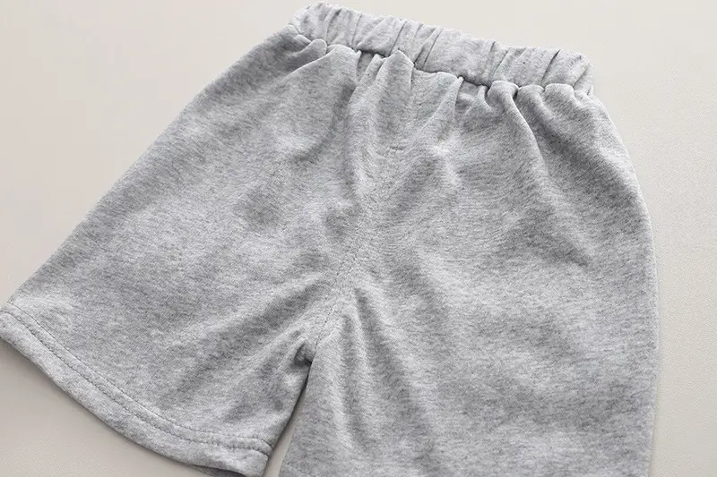Baby Cotton T-Shirt Shorts Set Blue Grey Summer Split Boy's — feature 17