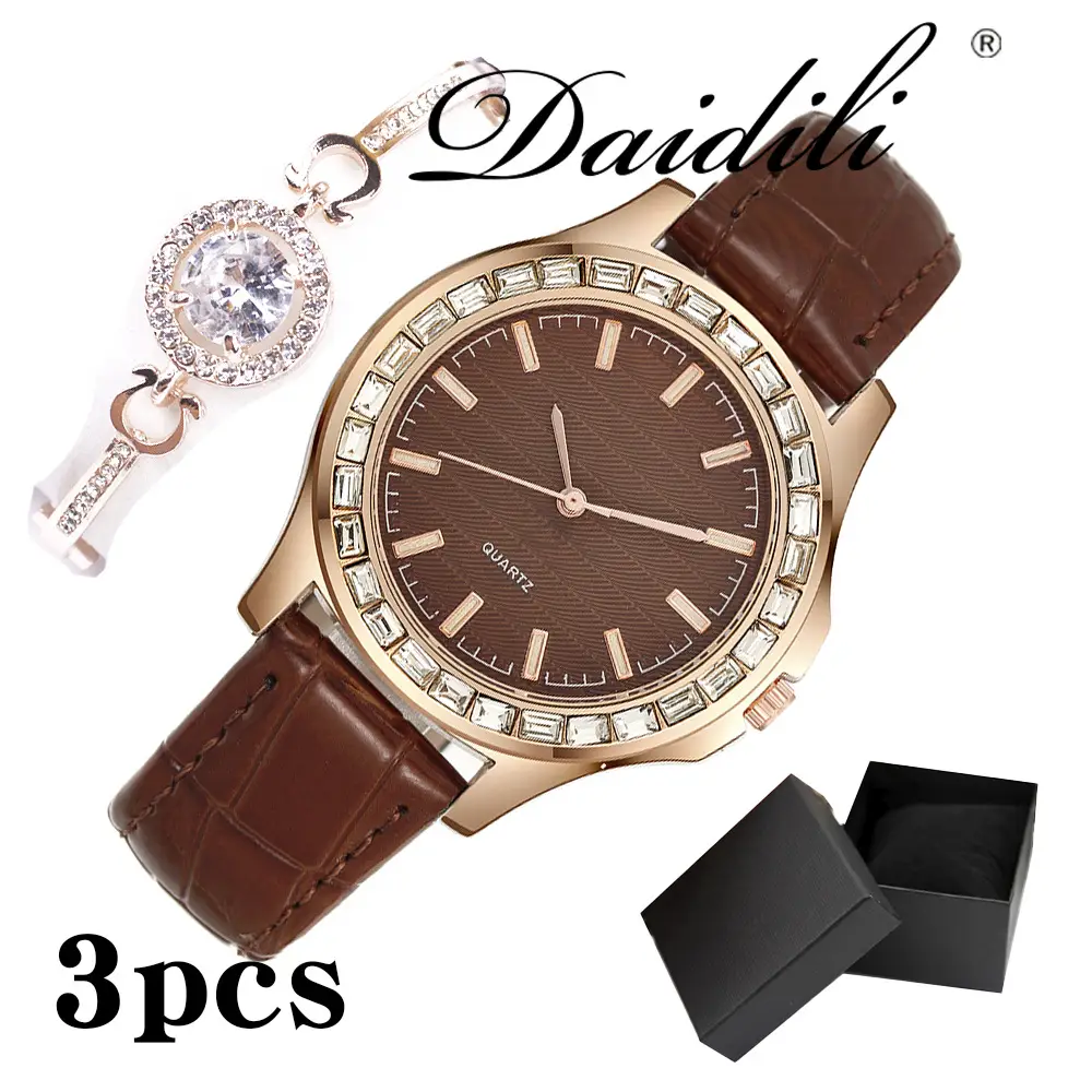 Elegant Quartz Watch Set for Women with Diamond Bracelet - Image 4