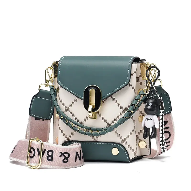 Women's Crossbody Phone Bag Beige Pvc Square Design