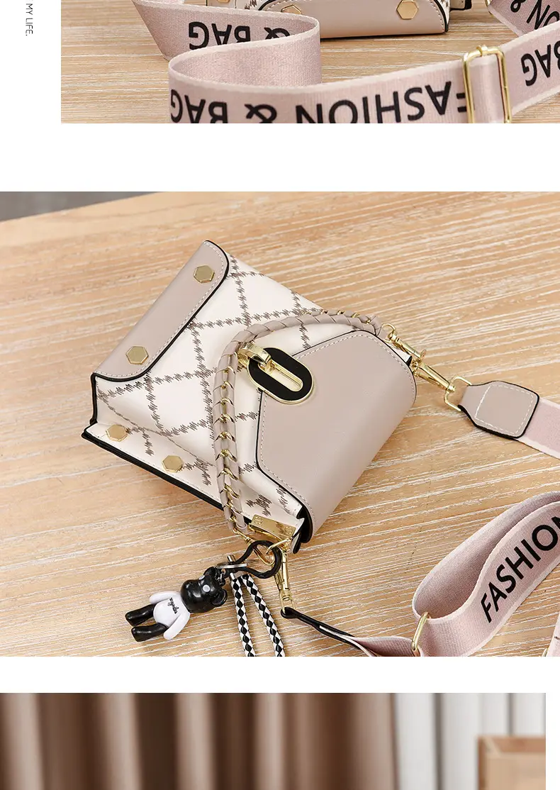 Women's Crossbody Phone Bag Beige Pvc Square Design — feature 16