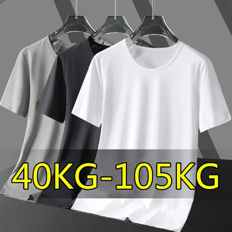 Men's Summer Breathable Solid White T-Shirt - Image 4