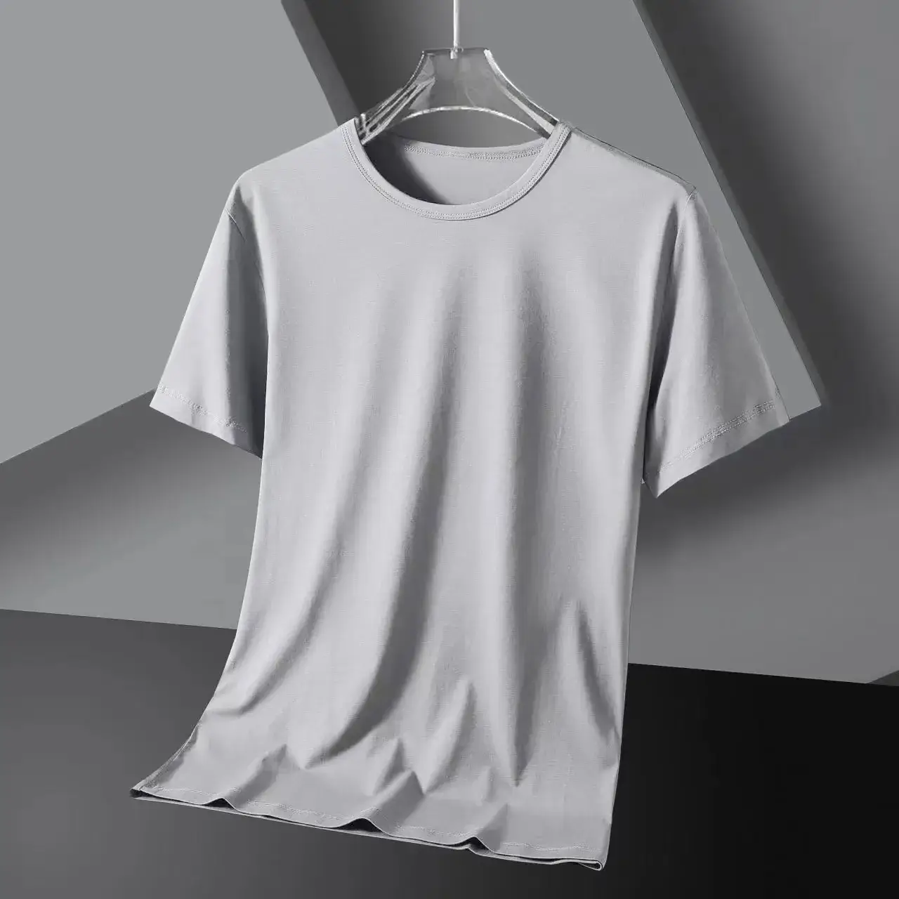 Men's Summer Breathable Solid White T-Shirt - Image 7
