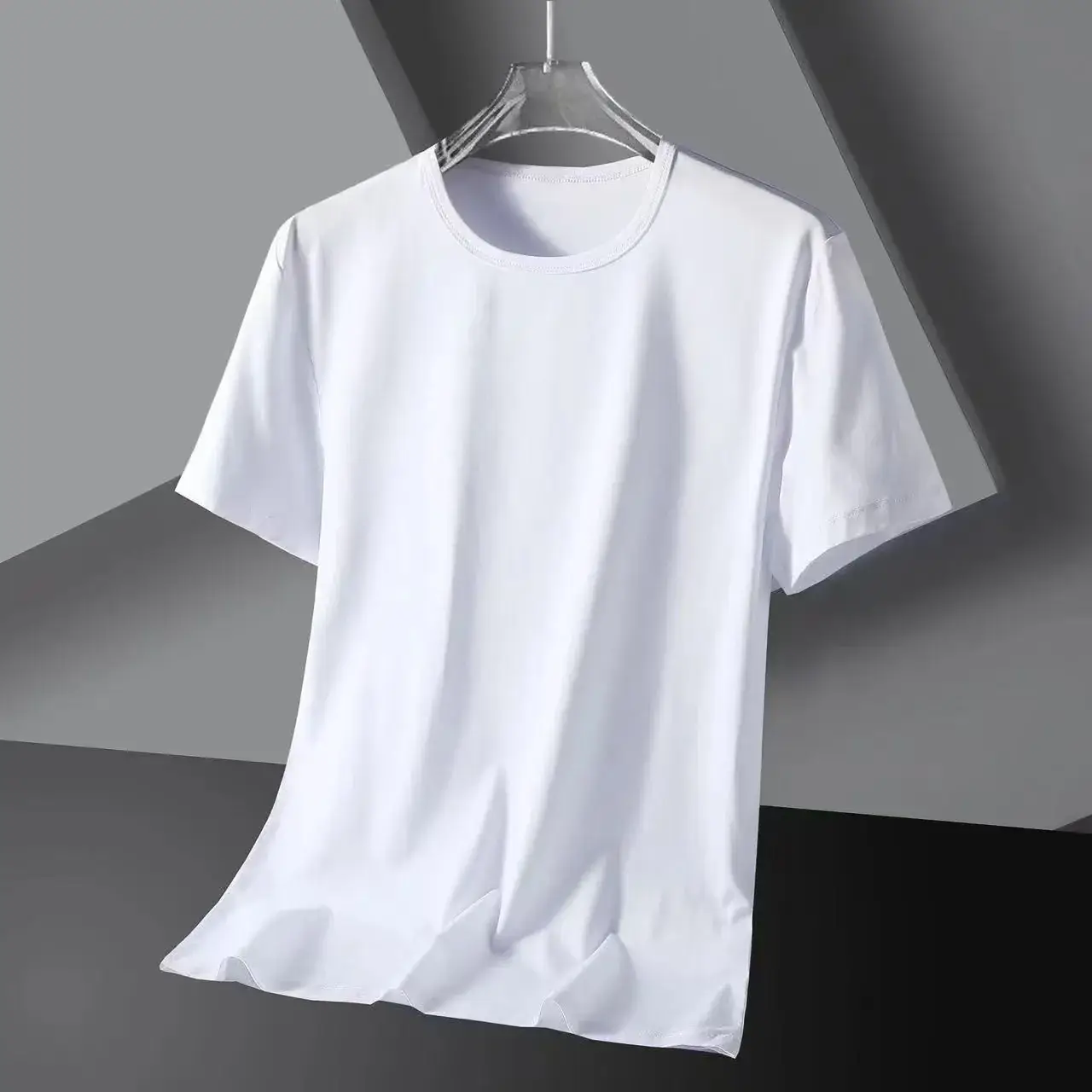 Men's Summer Breathable Solid White T-Shirt — feature 5