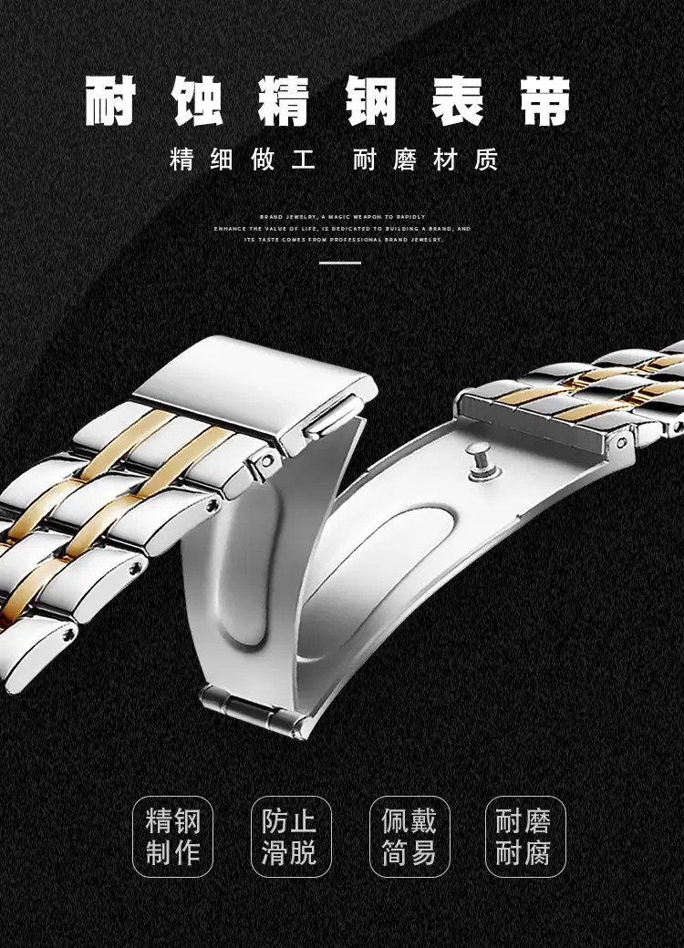 Men's Quartz Calendar Watch with Gold Steel Strap — feature 7