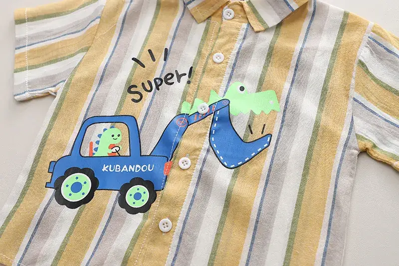 Boys Cotton Striped Shorts Suit Summer 2023 — feature 7