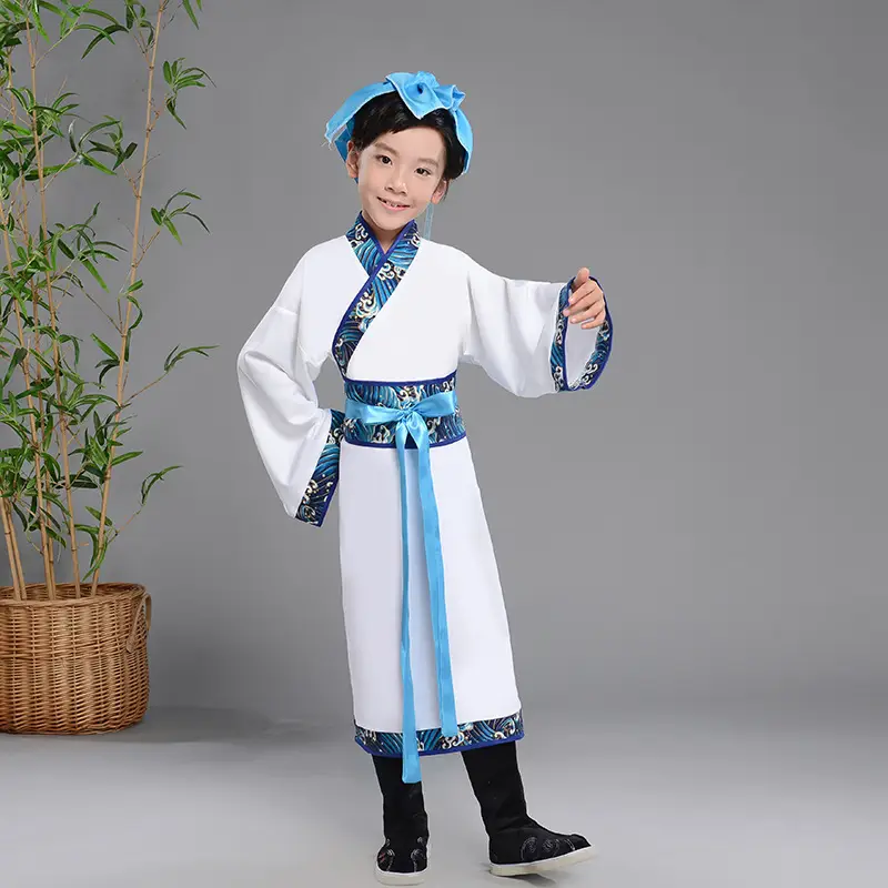 Children Hanfu Costume Red White Primary School Guoxue — feature 12