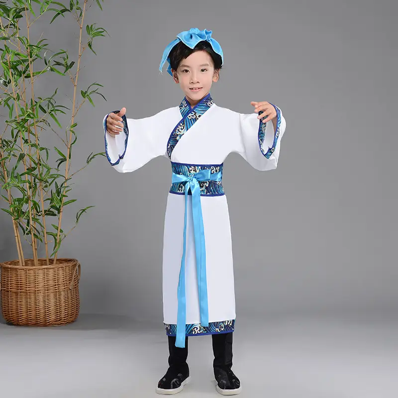 Children Hanfu Costume Red White Primary School Guoxue — feature 13