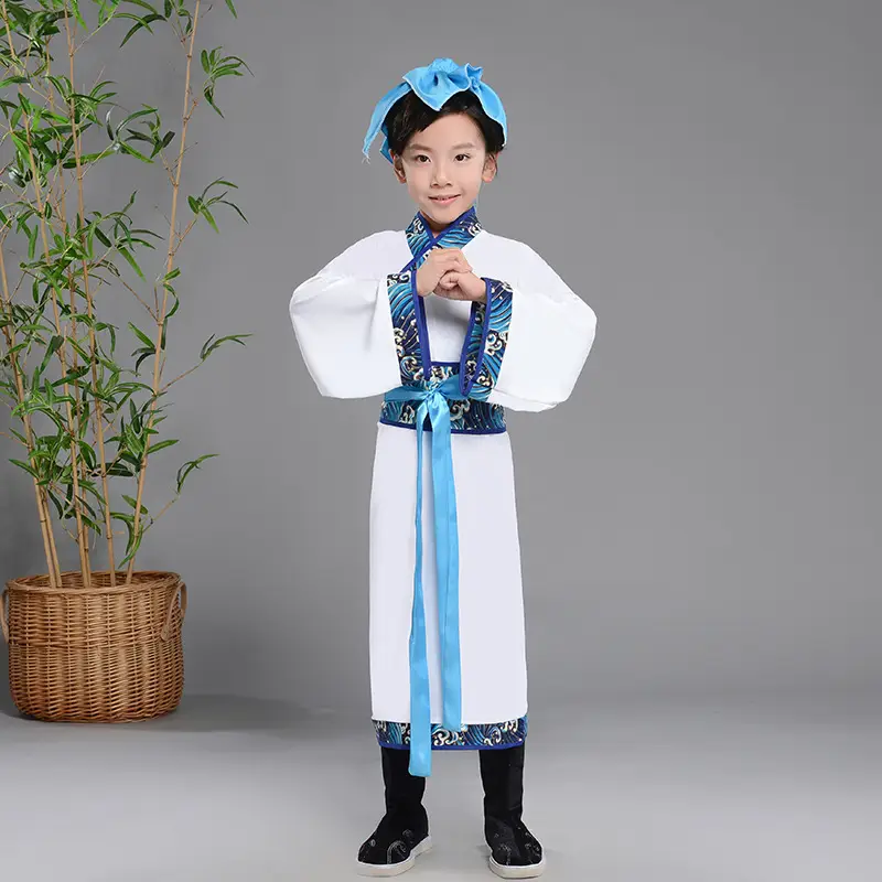 Children Hanfu Costume Red White Primary School Guoxue — feature 14