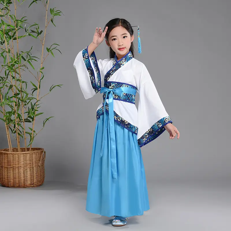 Children Hanfu Costume Red White Primary School Guoxue — feature 15