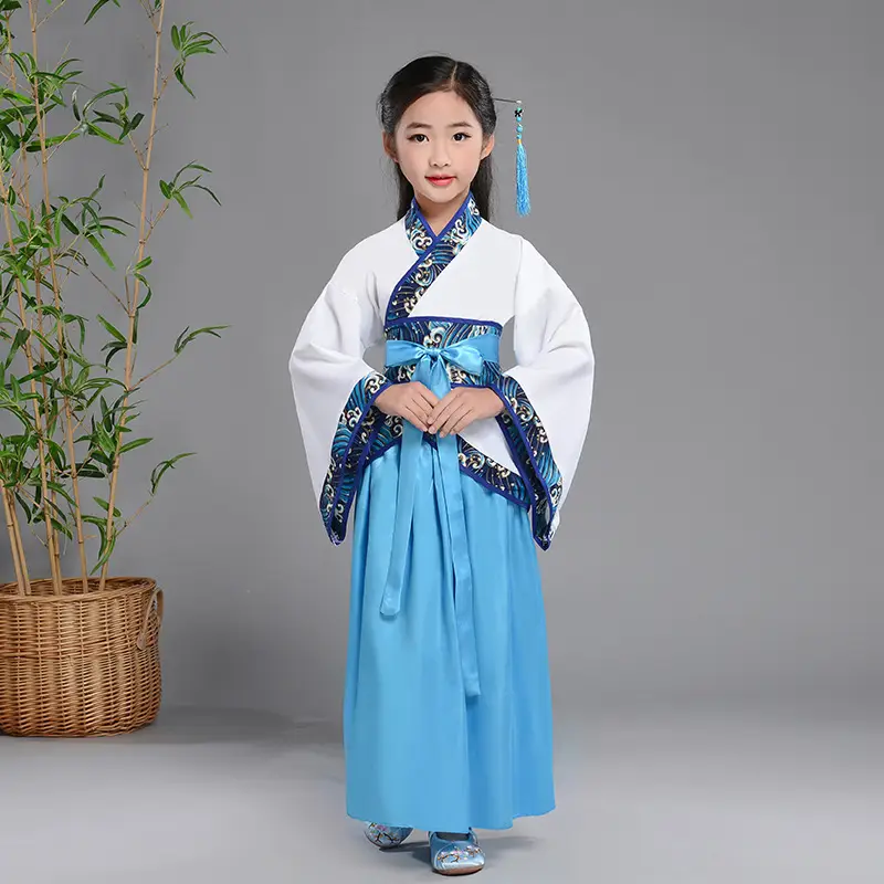 Children Hanfu Costume Red White Primary School Guoxue — feature 16