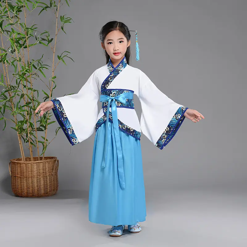 Children Hanfu Costume Red White Primary School Guoxue — feature 17