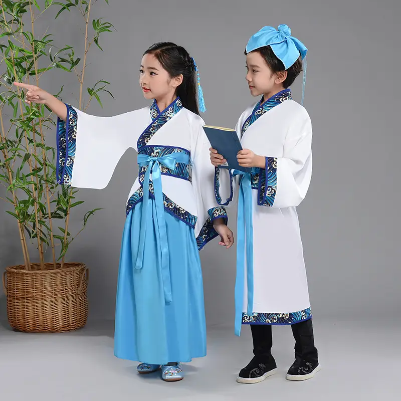 Children Hanfu Costume Red White Primary School Guoxue — feature 19