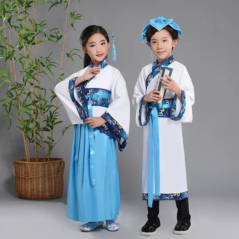 Children Hanfu Costume Red White Primary School Guoxue — feature 20