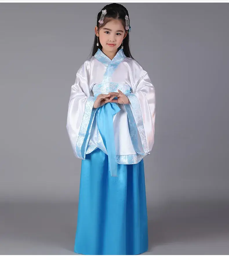 Children Hanfu Costume Red White Primary School Guoxue - Image 7