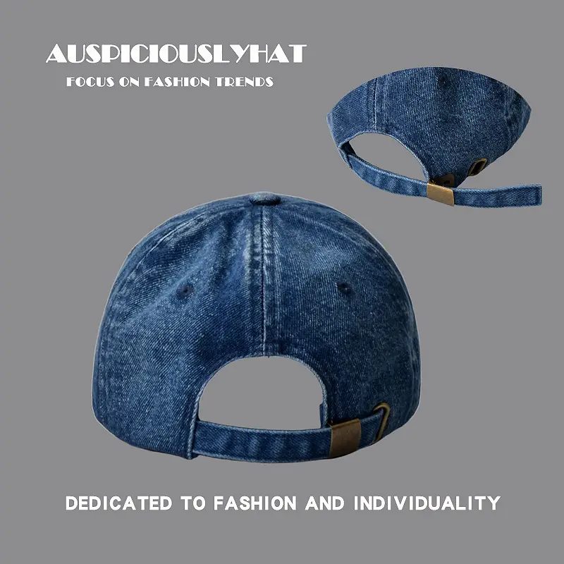 Blue Denim Cowboy Cap for Men Women Spring Summer Autumn Street Fashion - Image 7
