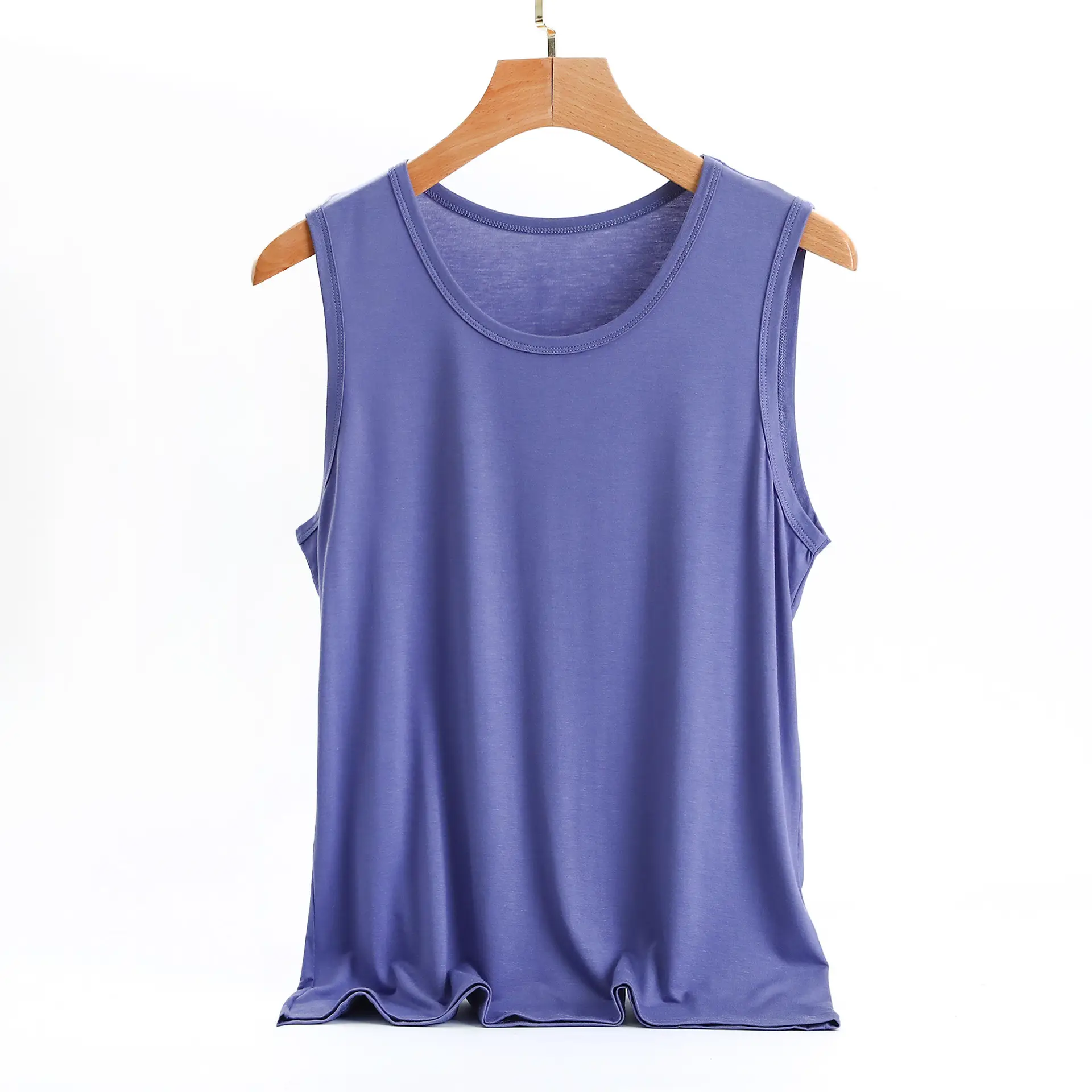 Summer Men's Blue Bit Cotton Sleeveless Vest Large - Image 5