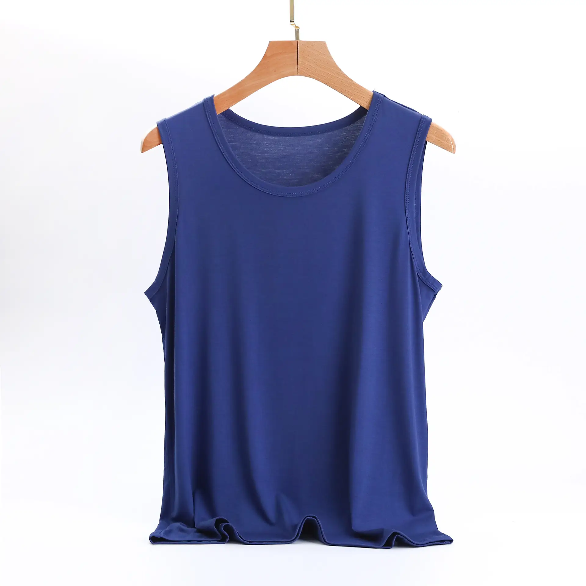 Summer Men's Blue Bit Cotton Sleeveless Vest Large - Image 7