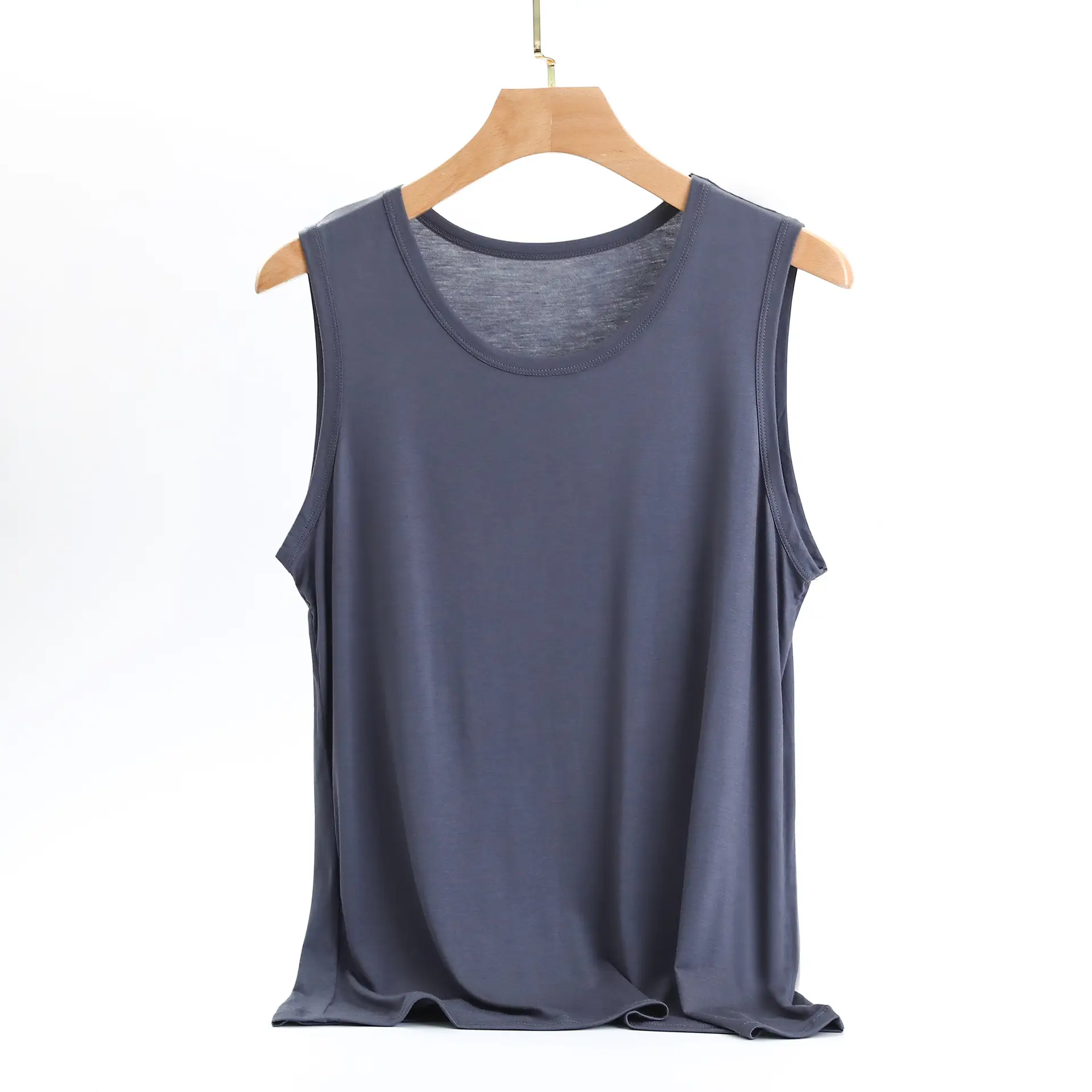Summer Men's Blue Bit Cotton Sleeveless Vest Large - Image 9