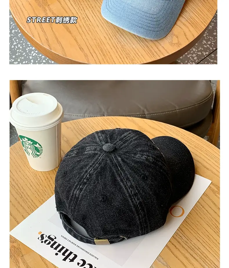 Uncle Stubbies Denim Peaked Cap Blue Vintage Wash — feature 14