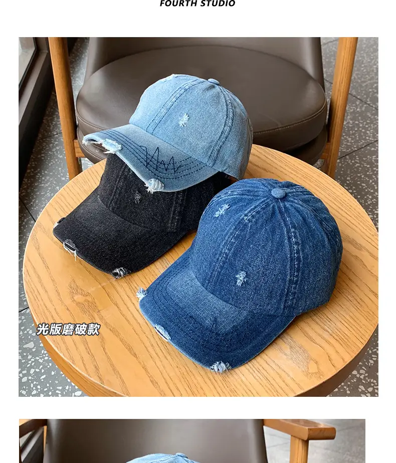Uncle Stubbies Denim Peaked Cap Blue Vintage Wash — feature 3