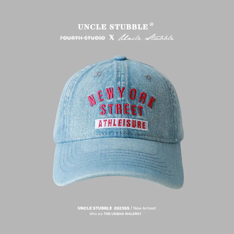Uncle Stubbies Denim Peaked Cap Blue Vintage Wash - Image 12