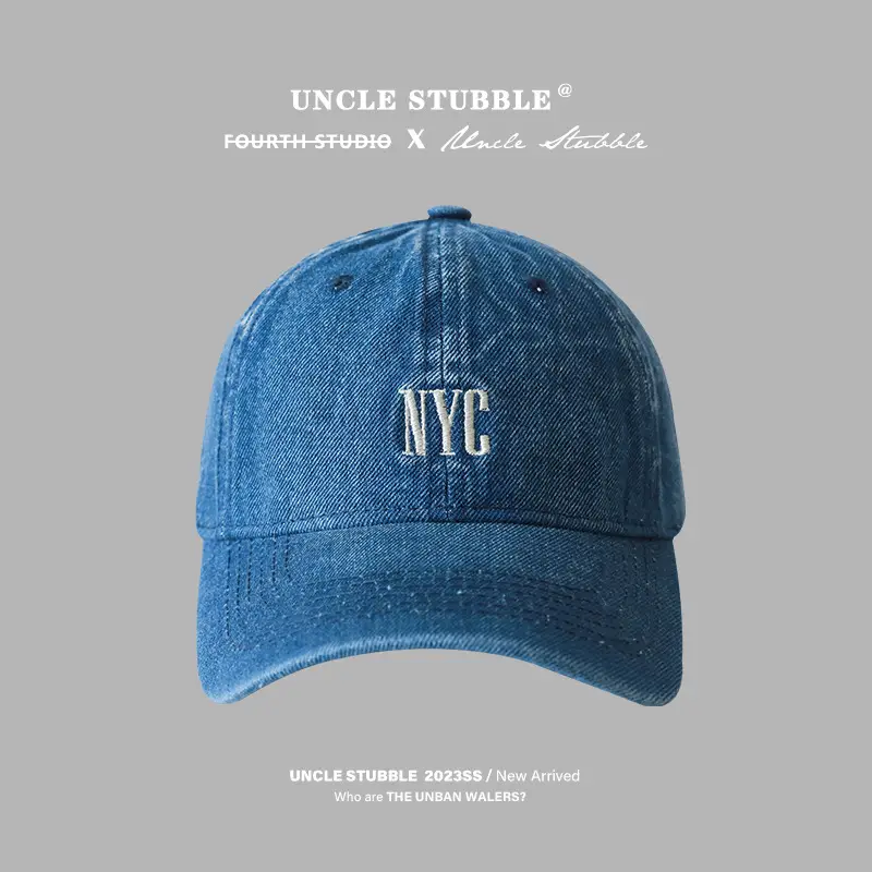 Uncle Stubbies Denim Peaked Cap Blue Vintage Wash - Image 14