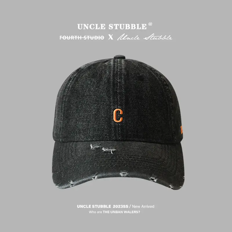 Uncle Stubbies Denim Peaked Cap Blue Vintage Wash - Image 15