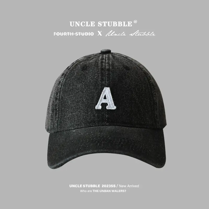 Uncle Stubbies Denim Peaked Cap Blue Vintage Wash - Image 5