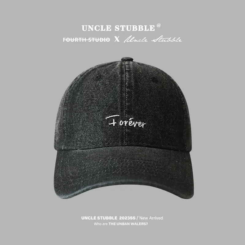 Uncle Stubbies Denim Peaked Cap Blue Vintage Wash - Image 9