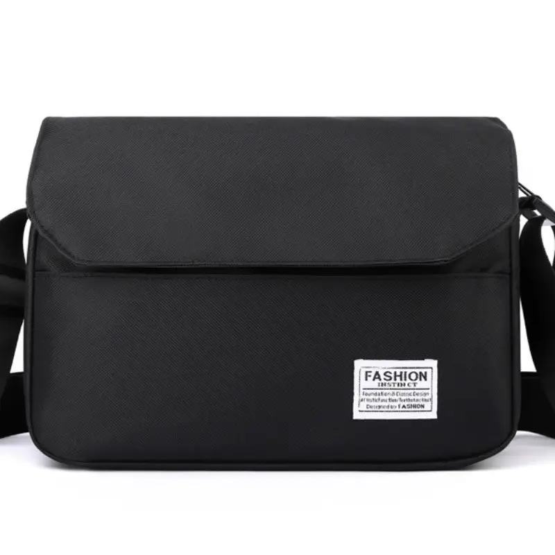 Men's Black Messenger Bag Large Capacity Japanese Casual Style - Image 9