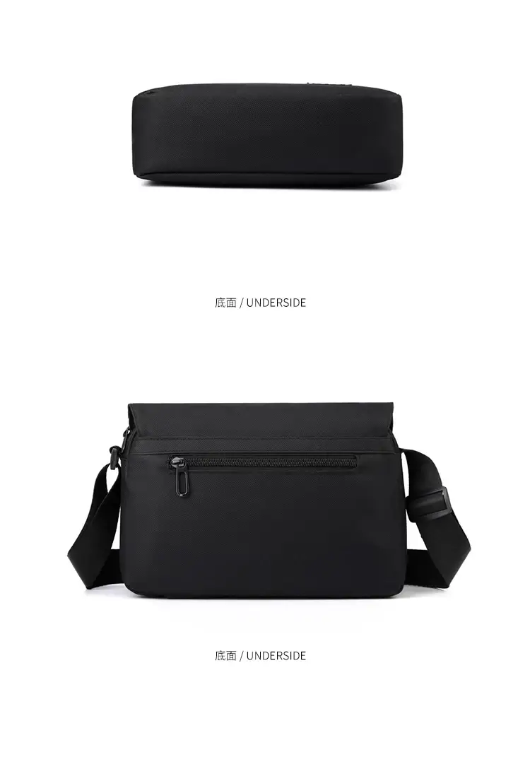 Men's Black Messenger Bag Large Capacity Japanese Casual Style — feature 16
