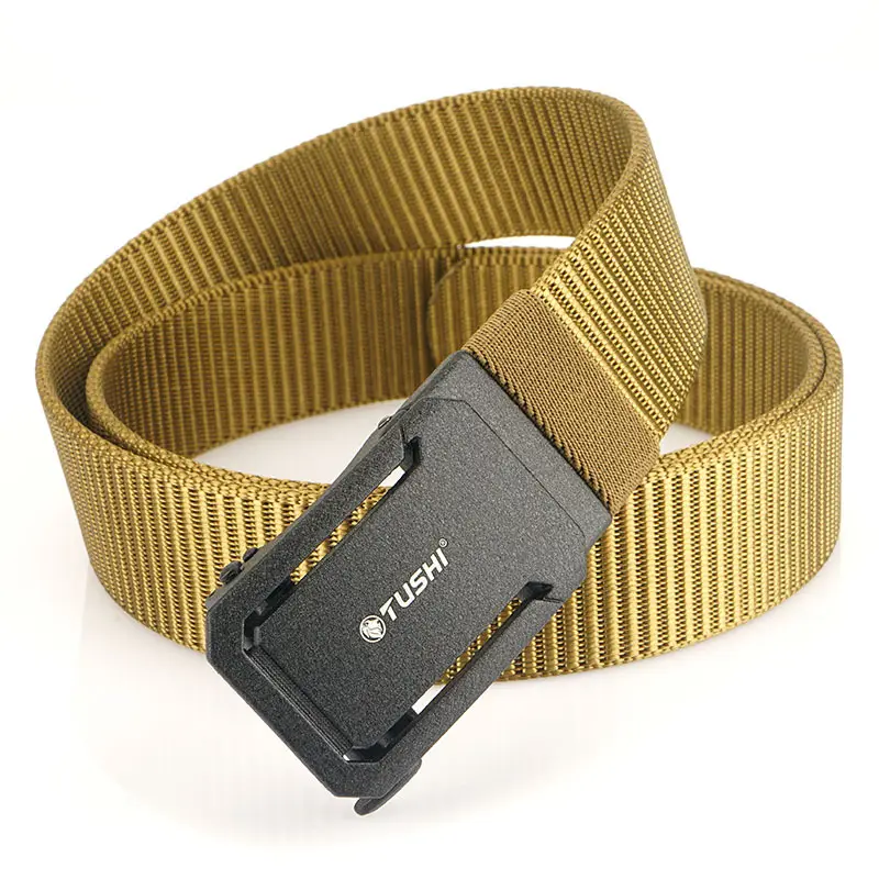 Men's Brown Canvas Belt with Automatic Buckle 3.8cm - Image 3