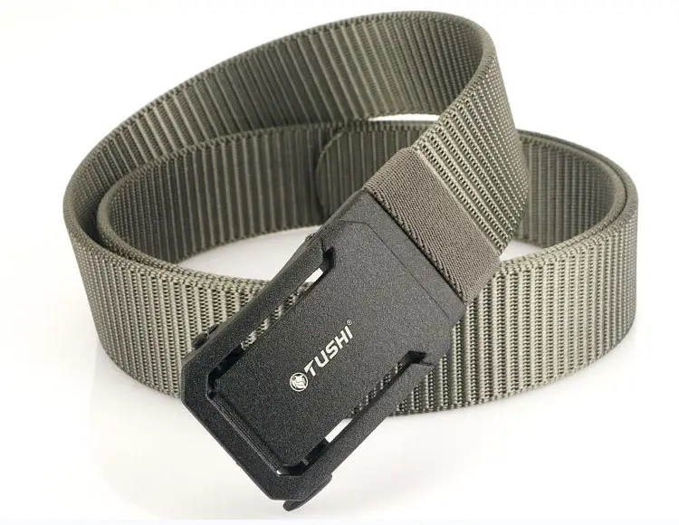 Men's Brown Canvas Belt with Automatic Buckle 3.8cm β feature 17