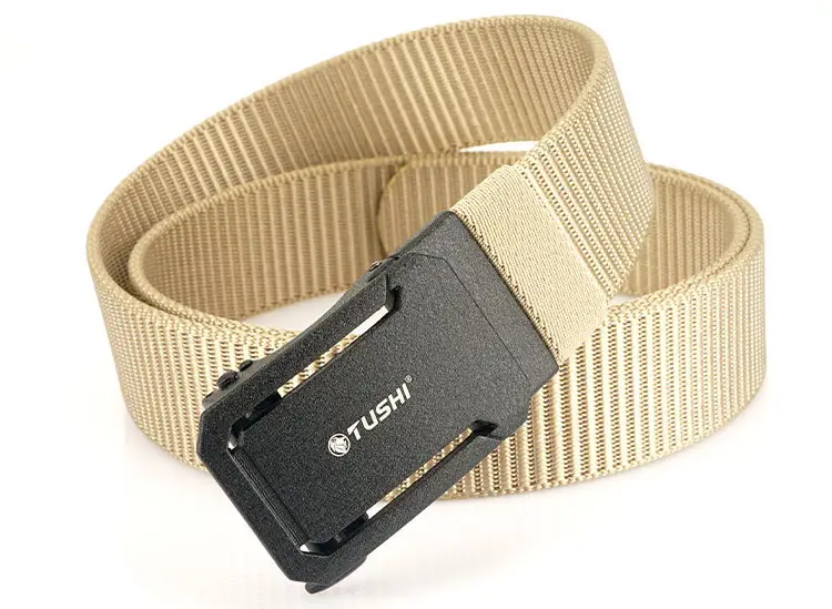 Men's Brown Canvas Belt with Automatic Buckle 3.8cm β feature 19