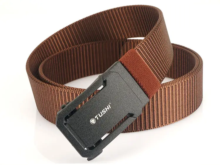 Men's Brown Canvas Belt with Automatic Buckle 3.8cm β feature 21