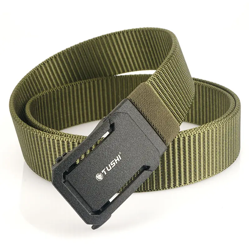 Men's Brown Canvas Belt with Automatic Buckle 3.8cm - Image 2