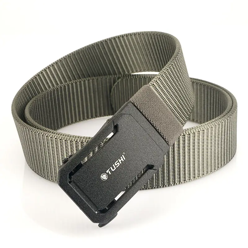 Men's Brown Canvas Belt with Automatic Buckle 3.8cm - Image 5