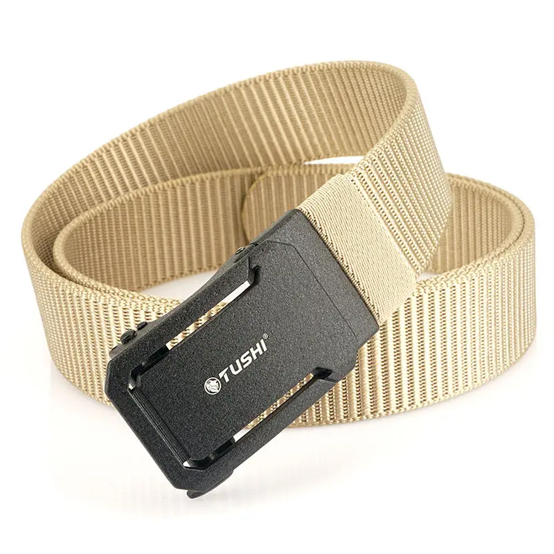 Men's Brown Canvas Belt with Automatic Buckle 3.8cm - Image 7