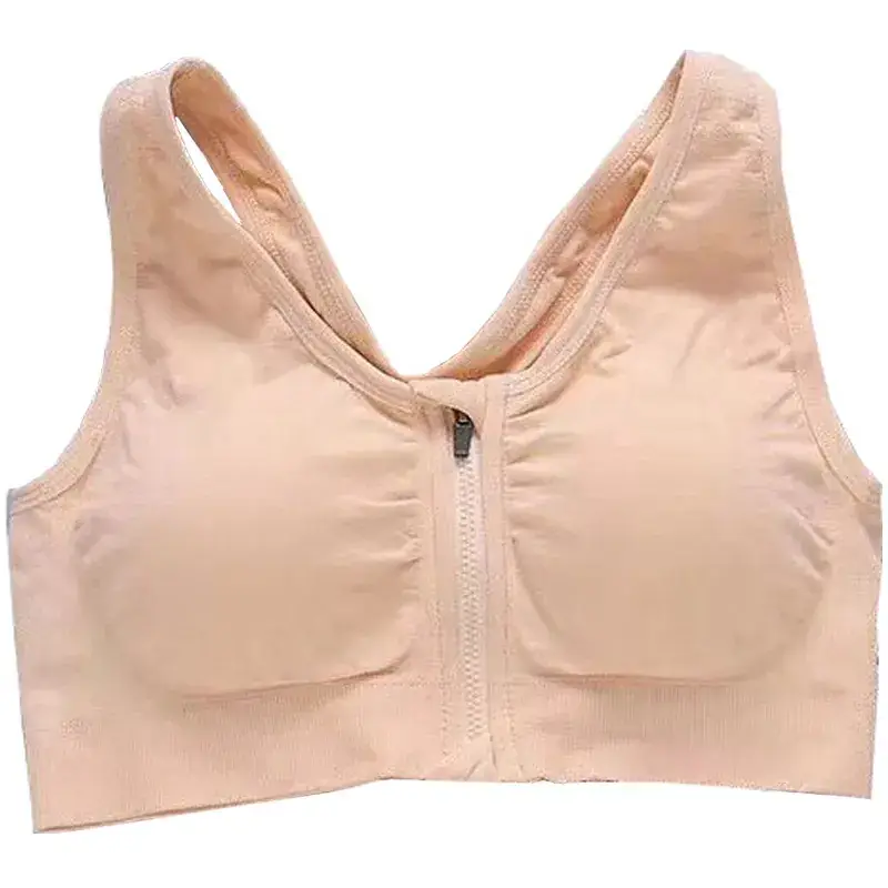 Front Zipper Sports Bra Black Adjustable Gym Wear - Image 5