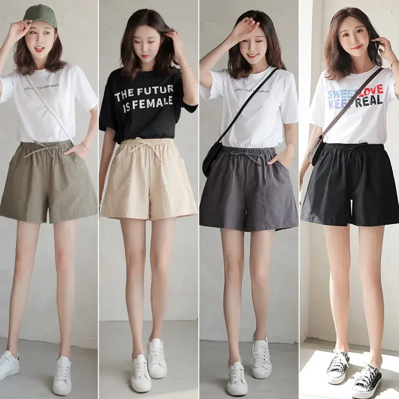 Women Cotton Linen Shorts Multi Color Summer Loose Fit - Image 12