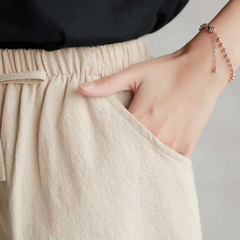 Women Cotton Linen Shorts Multi Color Summer Loose Fit - Image 14