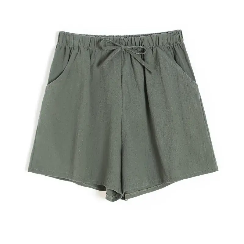 Women Cotton Linen Shorts Multi Color Summer Loose Fit - Image 8