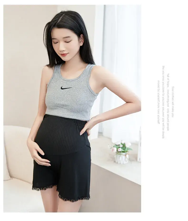 Maternity White Lace Shorts for Pregnant Women — feature 31