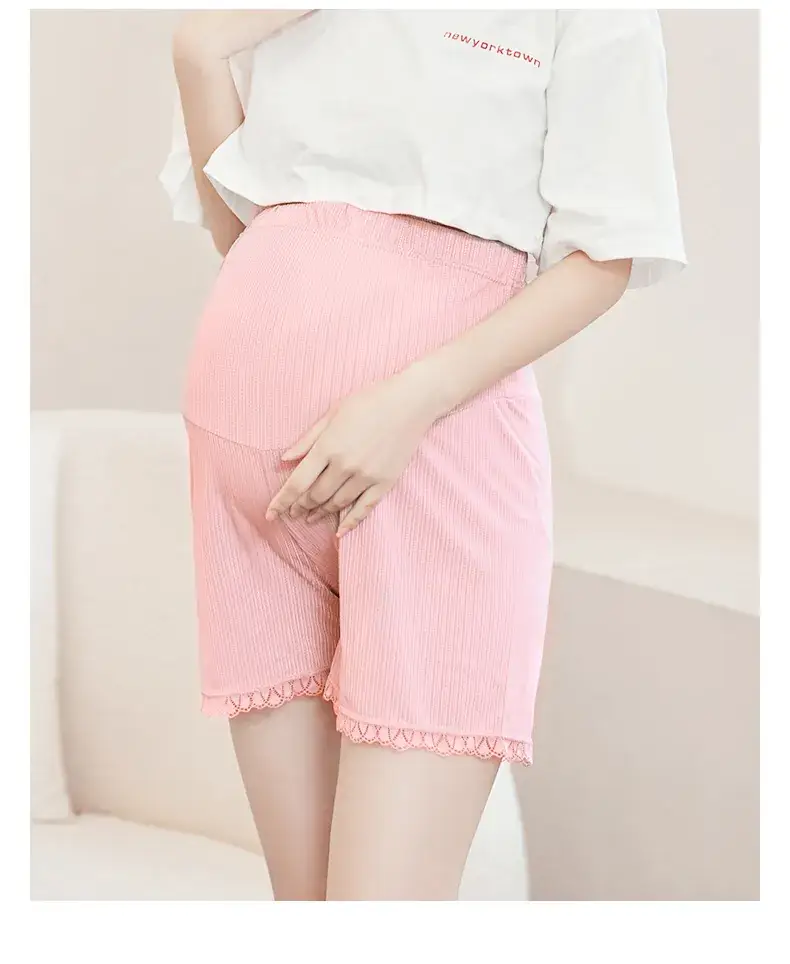 Maternity White Lace Shorts for Pregnant Women — feature 33